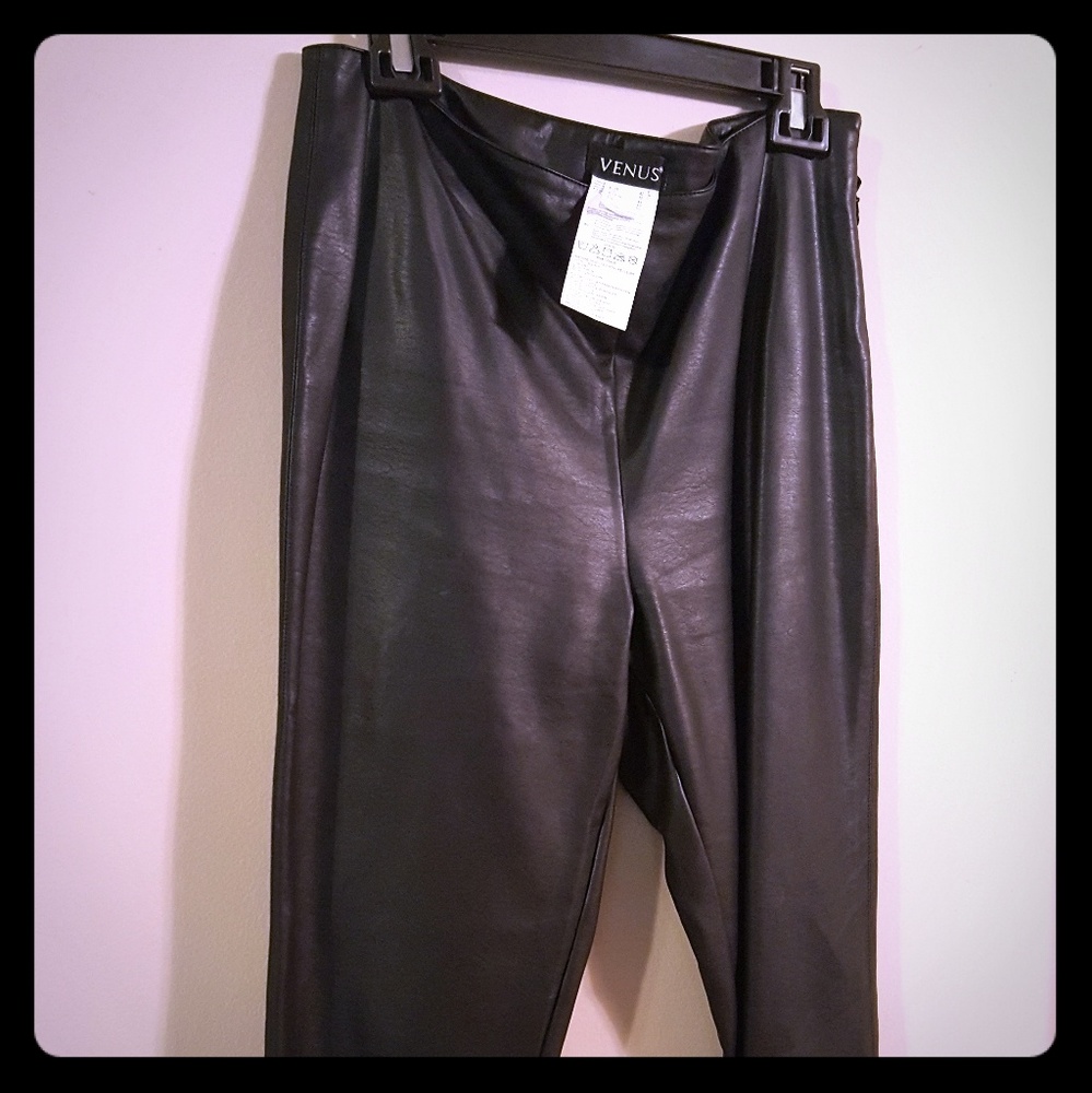 Faux leather pants